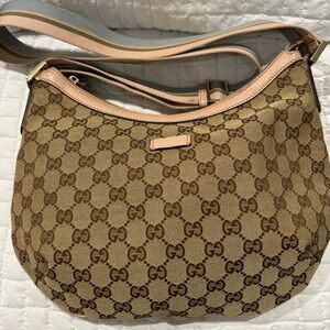 Gucci monogram canvas half moon .